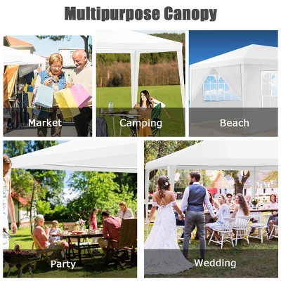 Costway 10'x20' Canopy Tent Heavy Duty Wedding Party Tent 6 Sidewalls W/Carry Bag - Image 3