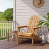 Yaheetech Folding Adirondack Chair Solid Wood Garden Chair Weather Resistant, Brown