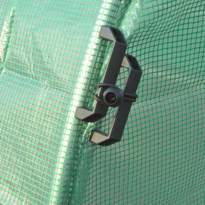 Outsunny 20' X 10' X 7' Walk-In Tunnel Greenhouse, Extra-Large Garden Hot House Kit With 2 Hinged Doors, Reinforced Steel Frame, PE Cover, Green - Image 5