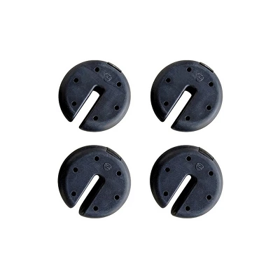 Z-Shade ZSCIRWTS-4 Black Durable Plastic Coated 5 Pound Circular Cement Core Canopy Shade Tent Outdoor Weight Plates, Set Of 4 - Image 3