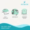 Ostrich Lightweight Portable Outdoor On Your Back Folding Reclining Chair For Lawn Beach Camping With 5 Seat Adjustment Backpack Straps And Cup Holder