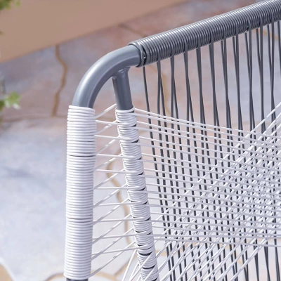 Milan 2pk Steel Club Chairs - Gray/White - Christopher Knight Home - Image 3