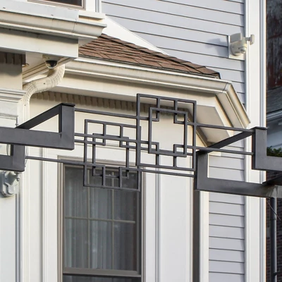 Achla Designs 95.5" Elegant Handcrafted Square-on-Square Iron Garden Arbor Graphite Powder Coated Finish - Image 5