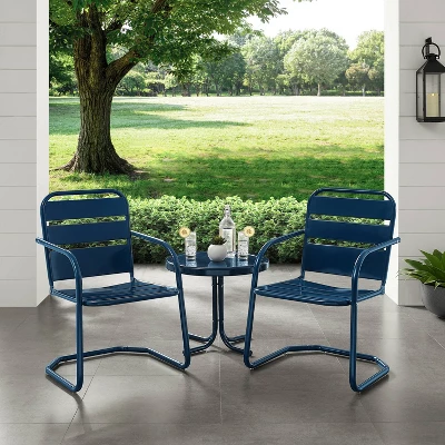 Brighton 3pc Metal Conversation Seating Set - Navy - Crosley - Image 3