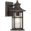 Minka Lavery Modern Outdoor Wall Light Fixture Oil Rubbed Bronze 11 3/4" Seeded Glass For Post Exterior Barn Deck Porch Yard Patio