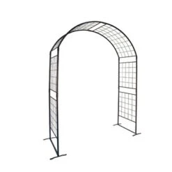 Achla Designs 114.5" Elegant Handcrafted Monet II Iron Garden Arbor Graphite Powder Coated Finish