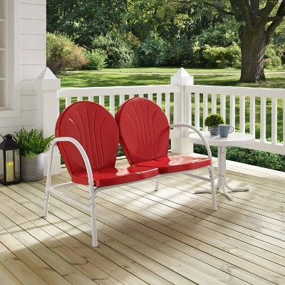 Griffith 3pc Outdoor Conversation Set - Red - Crosley - Image 3