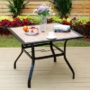 5pc Patio Set With Square Steel Table & Lightweight Aluminum Frame Sling Chairs - Captiva Designs