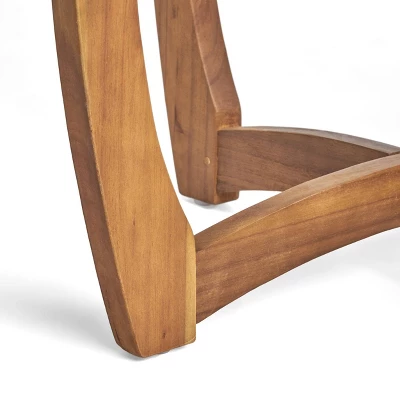 Carina Round Acacia Wood Accent Table - Teak - Christopher Knight Home - Image 4