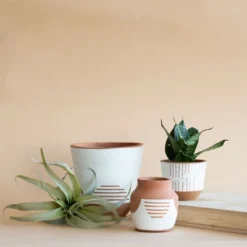 Large Natural Terracotta Painted Planter - Foreside Home & Garden