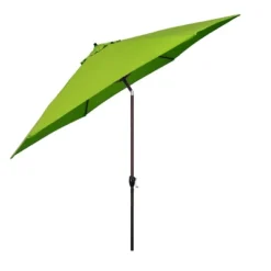 11' X 11' Aluminum Market Polyester Umbrella With Crank Lift Lime Green - Astella