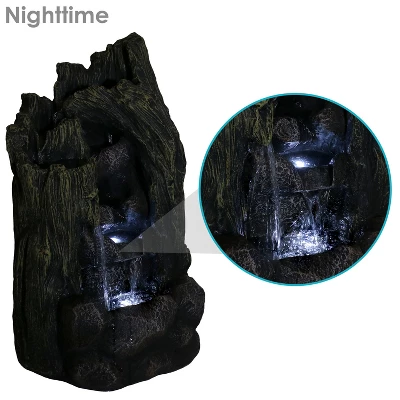 Sunnydaze Decor Sunnydaze 28"H Electric Glass Reinforced Concrete Cavern Of Mystery Outdoor Water Fountain With LED Light - Image 2