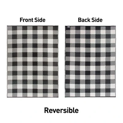 World Rug Gallery Buffalo Plaid Reversible Plastic Outdoor Rugs - Image 10