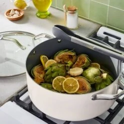 8qt Nonstick Ceramic Coated Aluminum Wide Stock Pot - Figmint™