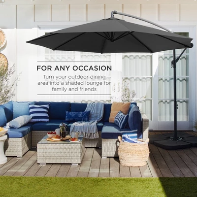 Best Choice Products 10ft Offset Hanging Outdoor Market Patio Umbrella W/ Easy Tilt Adjustment - Image 2