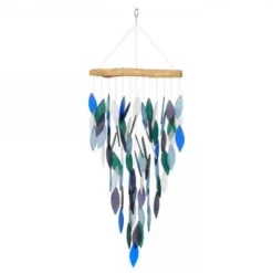 Home & Garden Pacific Deluxe Windchime - One Windchime 31 Inches - Handcrafted Waterfall - Geblueg377 - Glass - Multicolored