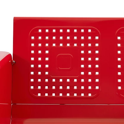 Bates Outdoor Loveseat Glider - Bright Red - Crosley - Image 7