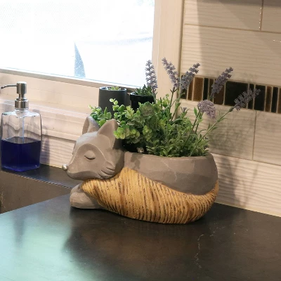 Sunnydaze Decor Sunnydaze Finley The Fox Planter Statue - Indoor/Indoor Decorative Figurine - 12" - Image 4