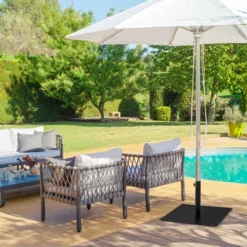 Tangkula 40LBS Outdoor Market Umbrella Base Stand Square Umbrella Holder Black