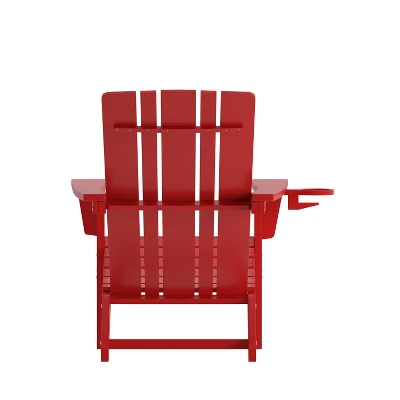 Flash Furniture Halifax Adirondack Chair With Cup Holder, Weather Resistant HDPE Adirondack Chair - Image 8