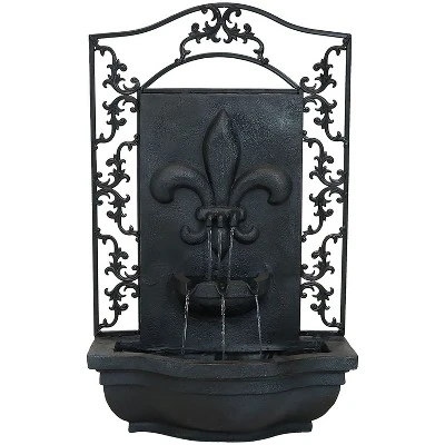 Sunnydaze Decor Sunnydaze 33"H Electric Polystone French Lily Design Outdoor Wall-Mount Water Fountain - Image 9