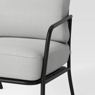 2pc Metal Mesh Outdoor Patio Chairs With Double Cushions, Club Chairs Black - Room Essentials™ - Image 5