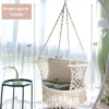 Costway Hanging Hammock Chair Macrame Swing Hand Woven Cotton Backrest