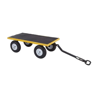 Gorilla Carts 1200lbs. Capacity Industrial Steel Utility Wagon With Removable Sides And 2 In 1 Handle For Towing - Yellow (GOR1201B) - Image 2