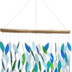 Home & Garden Premiere Ocean Waterfall Chime - One Windchime 35.0 Inches - Driftwood Yard Decor Music - Geblueg620 - Glass - Blue