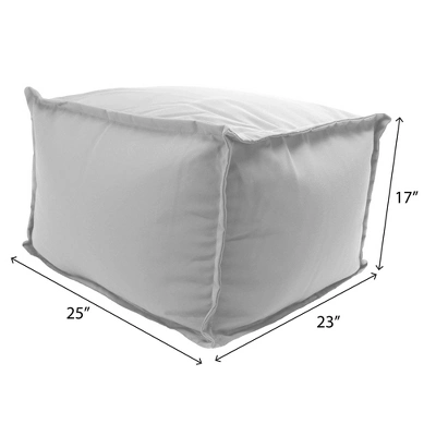 23" X 25" X 17" Outdoor Bean Filled Pouf/Ottoman In Sunbrella Canvas Heather Beige - Jordan Manufacturing - Image 3