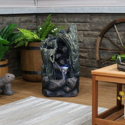 Sunnydaze Decor Sunnydaze 28"H Electric Glass Reinforced Concrete Cavern Of Mystery Outdoor Water Fountain With LED Light - Image 6