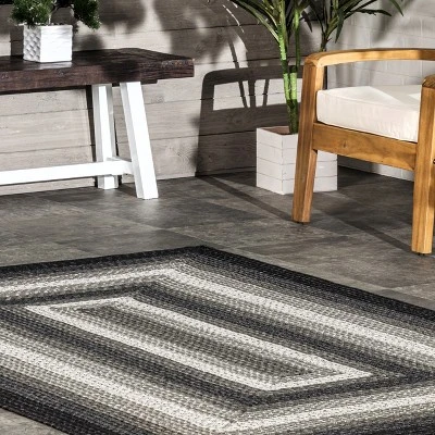 NuLOOM Gwyneth Braided Borders Indoor/Outdoor Patio Area Rug - Image 8