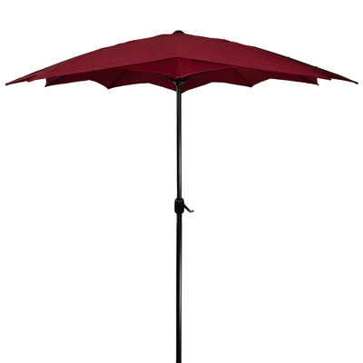 Northlight 8.85ft Outdoor Patio Lotus Umbrella With Hand Crank, Burgundy - Image 3