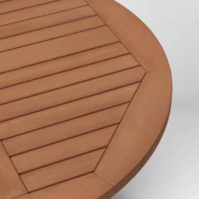 Morie Wood 4 Person Round Patio Dining Table - Threshold™ - Image 2