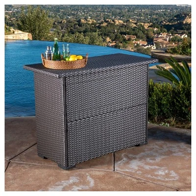 Trinidad Wicker Bar - Dark Brown - Christopher Knight Home - Image 2