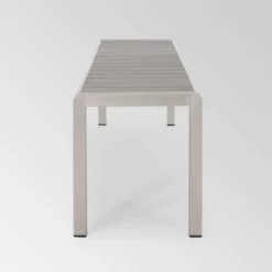 Cape Coral Aluminum Modern Dining Bench - Christopher Knight Home