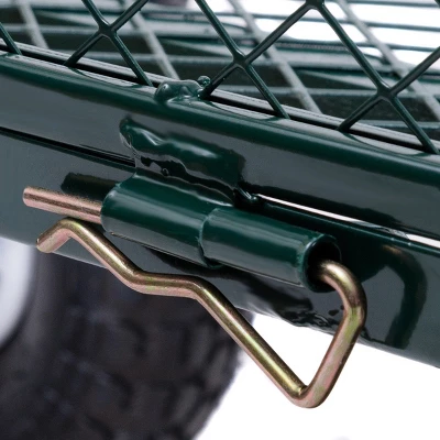 Costway Heavy Duty Lawn Garden Utility Cart Wagon Wheelbarrow Steel Trailer - Image 9