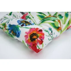 Flower Mania Petunia Wicker Outdoor Loveseat Cushion Pink - Pillow Perfect
