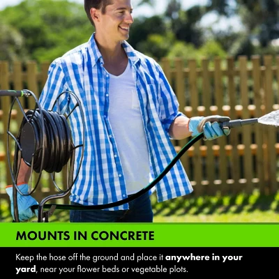 Yard Butler Free Standing Swivel Hose Reel - Water Hose Caddy For Yard Or Garden - Freestanding Metal Outdoor Water Pipe Stand