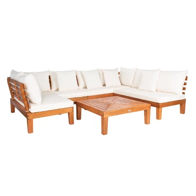 5pc Granton Living Set Teak/Beige - Safavieh - Image 2