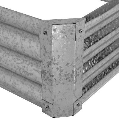 Sunnydaze Decor Sunnydaze Outdoor Lawn And Garden Galvanized Steel Rectangle Raised Vegetable Garden Or Flower Bed Planter Kit - 22" - Silver - Image 2
