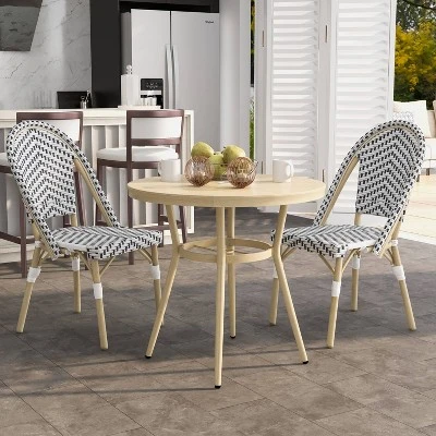 3pc Arna Patio Set With 32" Round Dining Table - MiBasics - Image 9