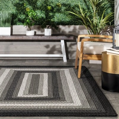 NuLOOM Gwyneth Braided Borders Indoor/Outdoor Patio Area Rug - Image 7